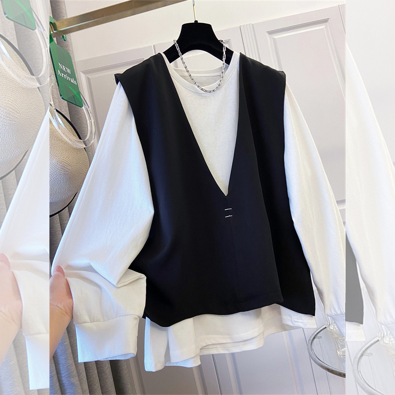 Women Fashion Designer - SuperAen Kaus Lengan Panjang Putih Pullover