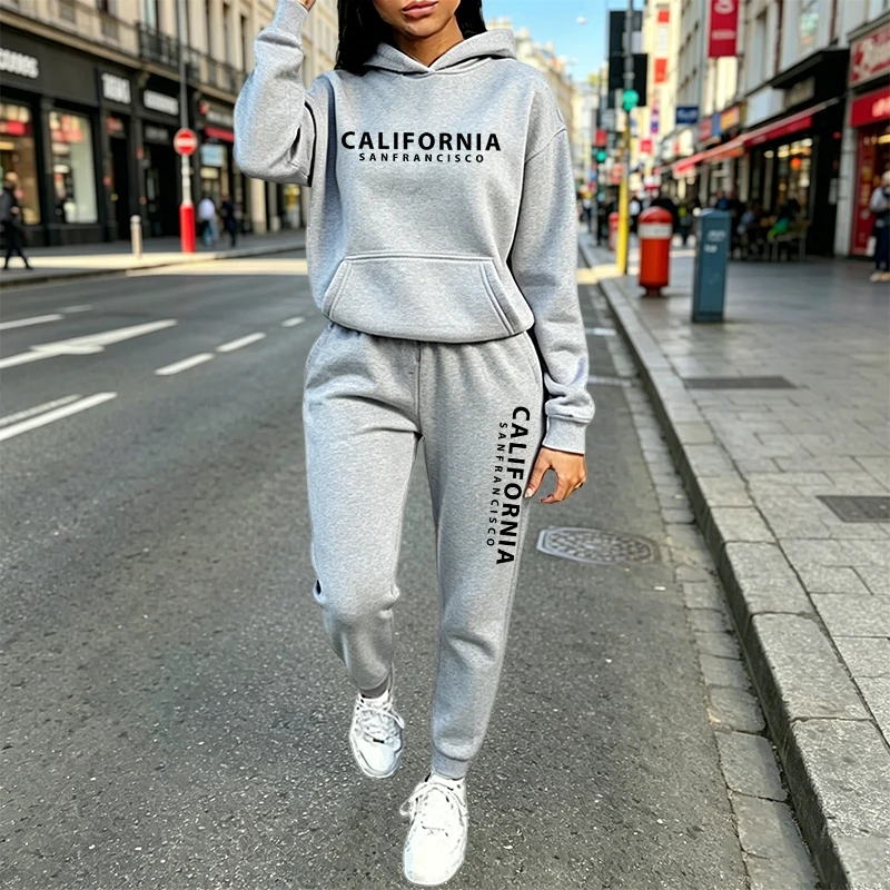 Women'S Fashion Middle Ages - Setelan Hoodie Jogger Kasual Urban untuk