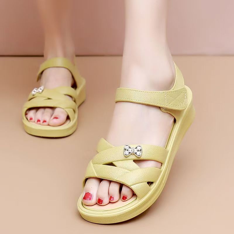 Women'S Fashion Middle Ages - Sandal Wedges Wanita Paruh Baya dan