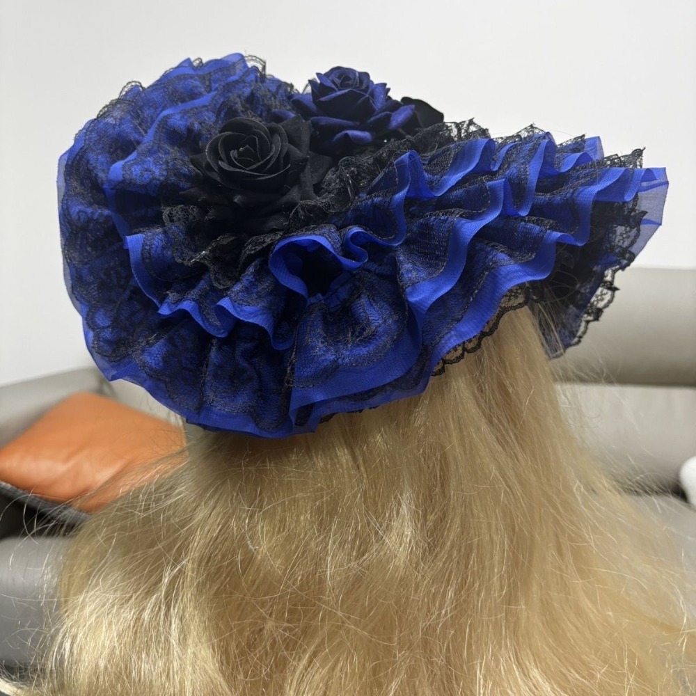 Women'S Fashion Victorian - Bonnet Lolita Hitam Merah Biru Klein