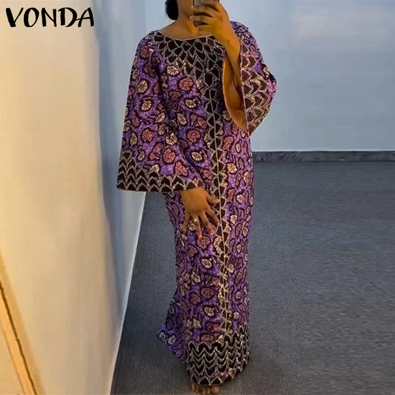Maxi Dress Boho - Gaun Bohemian VONDA Ukuran Plus 2026