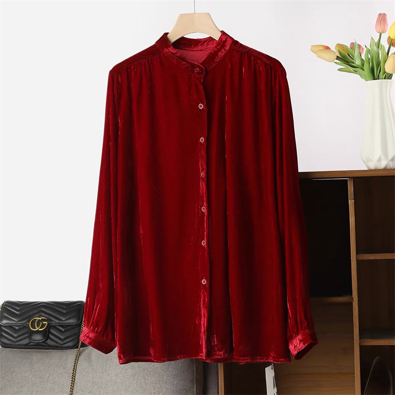 Women'S Fashion Middle Ages - Kemeja Lengan Panjang Kantor Sederhana Wanita
