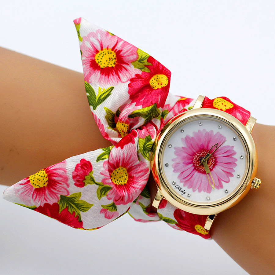 Women'S Fashion From The 60S - Shsby Jam Tangan Kain Bunga Wanita