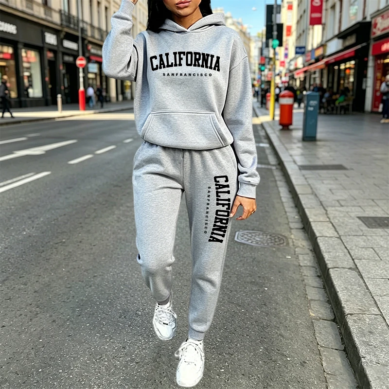 Women'S Fashion Middle Ages - Setelan Hoodie Jogger Kasual Urban untuk