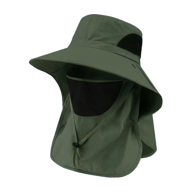 Bucket Hat Women - Topi Memancing Poliester dengan Penutup Leher,