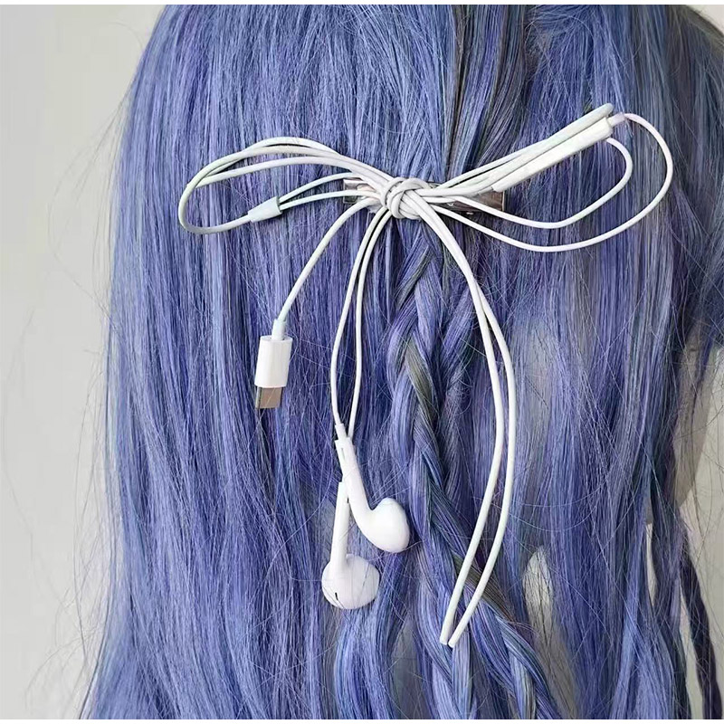 Women'S Y3K Fashion - Jepit Rambut Kawat Headphone Gaya Korea
