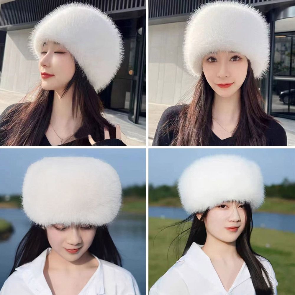 Bucket Hat Women - Topi ember bulu halus untuk luar
