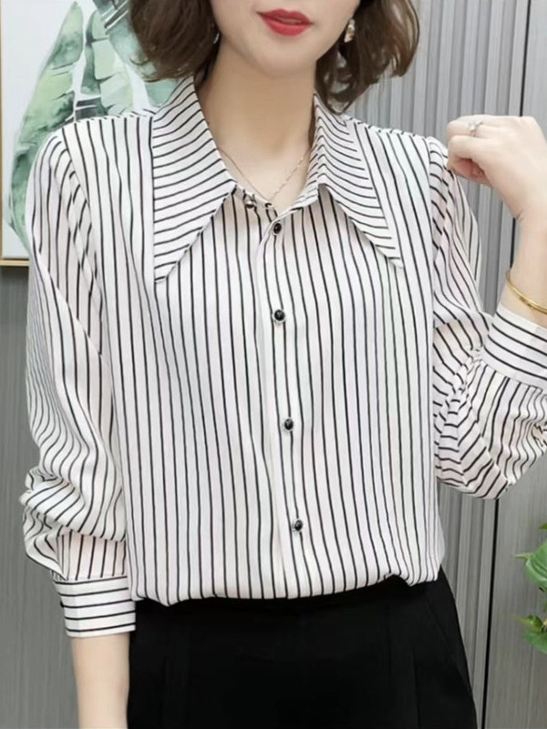 Kemeja Lengan Panjang Longgar  - Women Fashion Over 60 ulasan dan harga