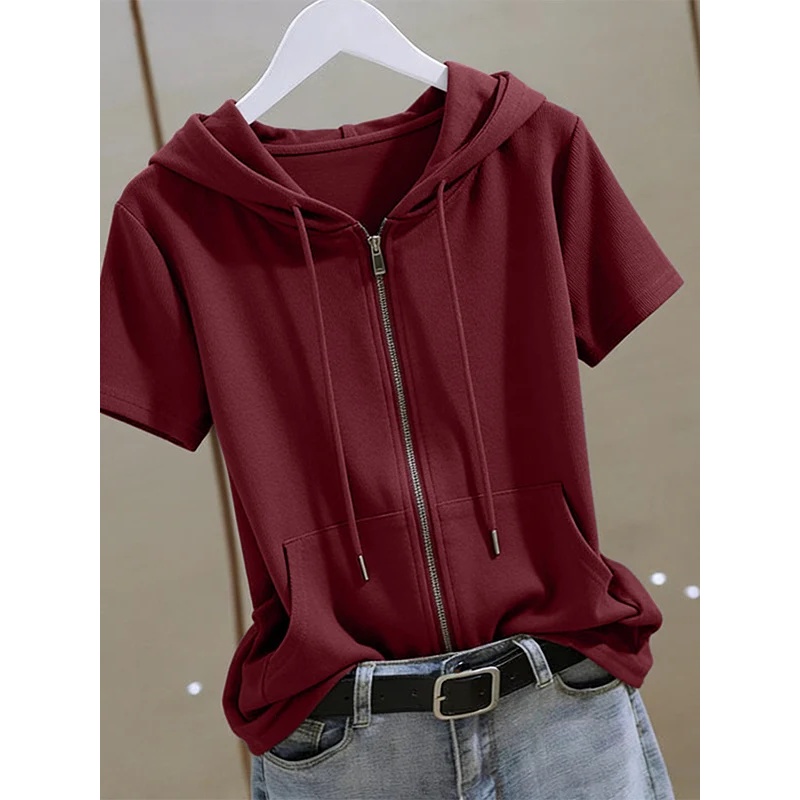 Hoodie Wanita Musim Panas Berl - Women'S Fashion Zip Up Hoodies ulasan dan harga