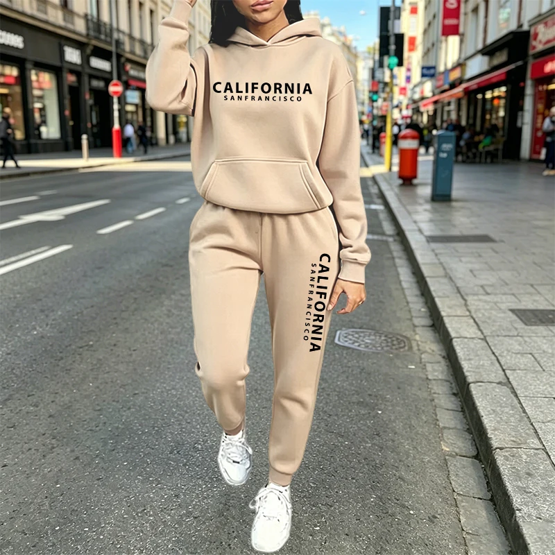 Setelan Hoodie Jogger Kasual U - Women'S Fashion Middle Ages ulasan dan harga