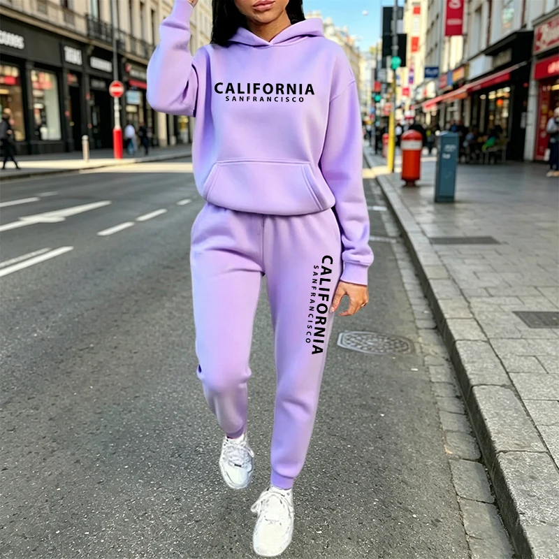 Setelan Hoodie Jogger Kasual U - Women'S Fashion Middle Ages ulasan dan harga