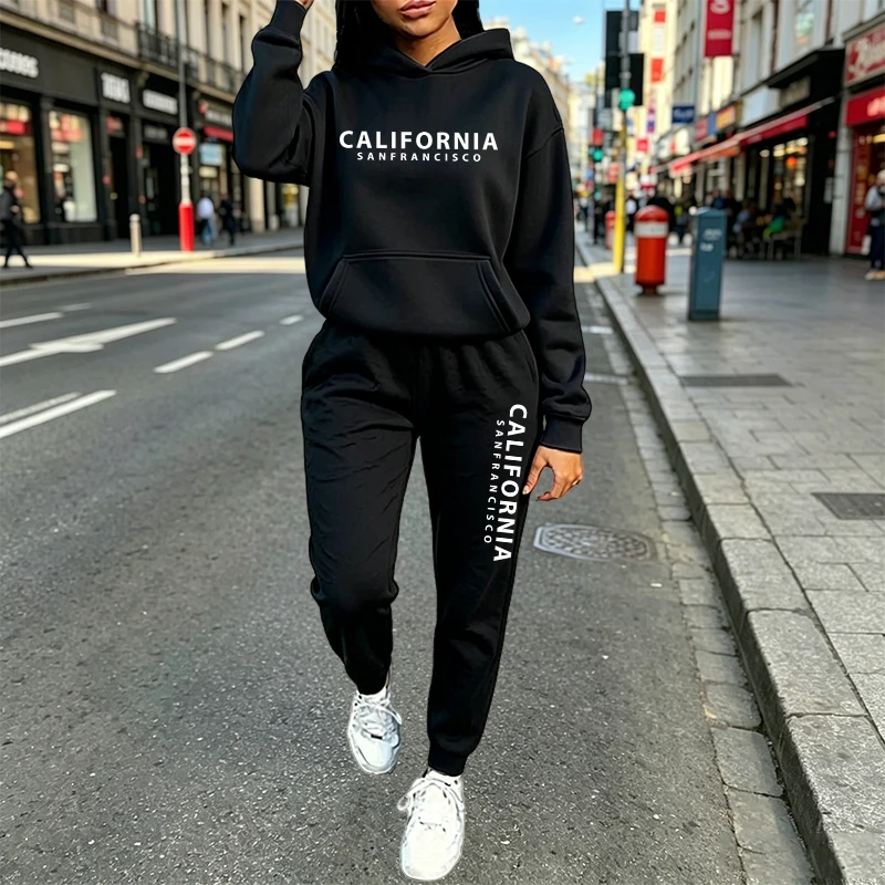 Setelan Hoodie Jogger Kasual U - Women'S Fashion Middle Ages ulasan dan harga