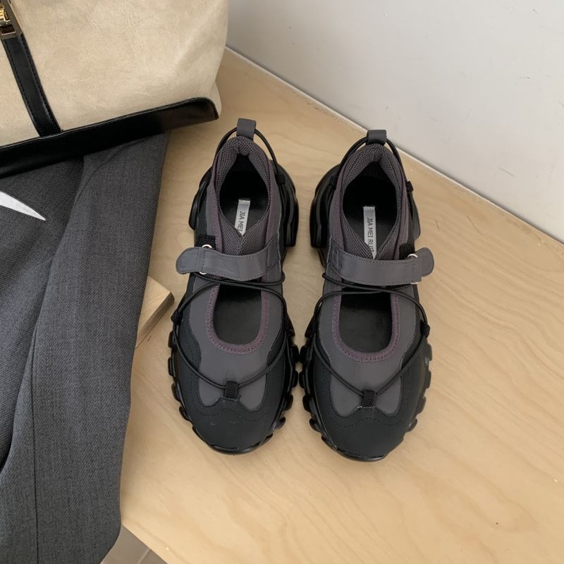 Sepatu Mary Jane Platform Chun - Women'S Fashion Velcro Sneakers ulasan dan harga