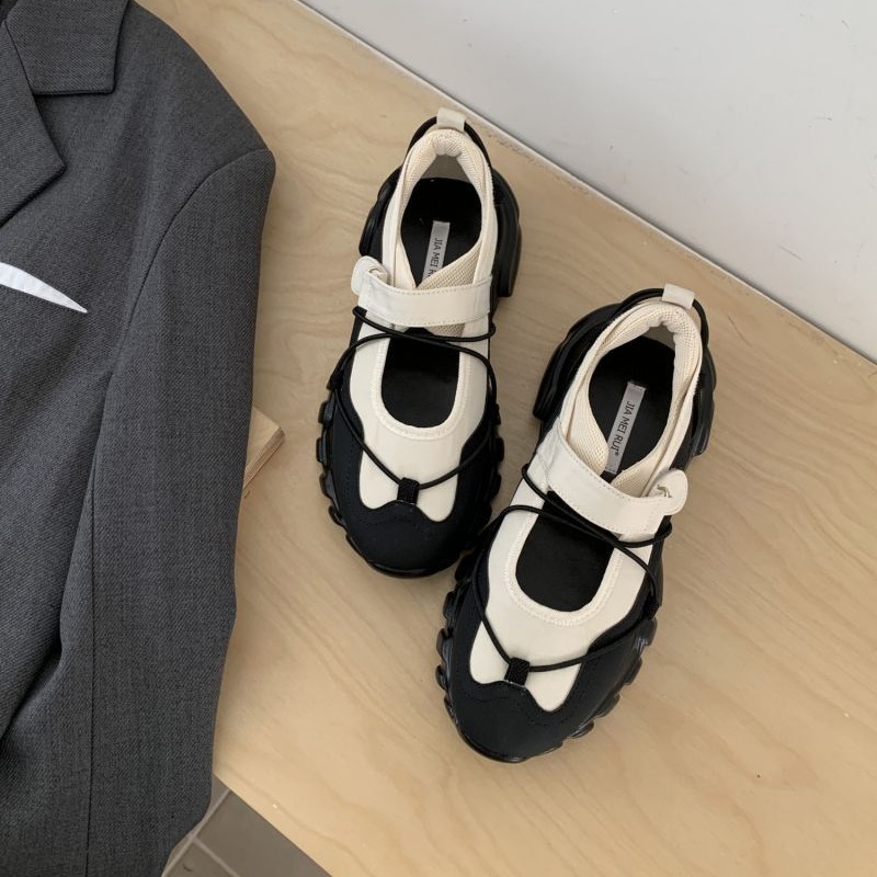 Sepatu Mary Jane Platform Chun - Women'S Fashion Velcro Sneakers ulasan dan harga