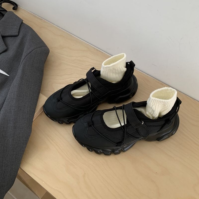 Sepatu Mary Jane Platform Chun - Women'S Fashion Velcro Sneakers ulasan dan harga