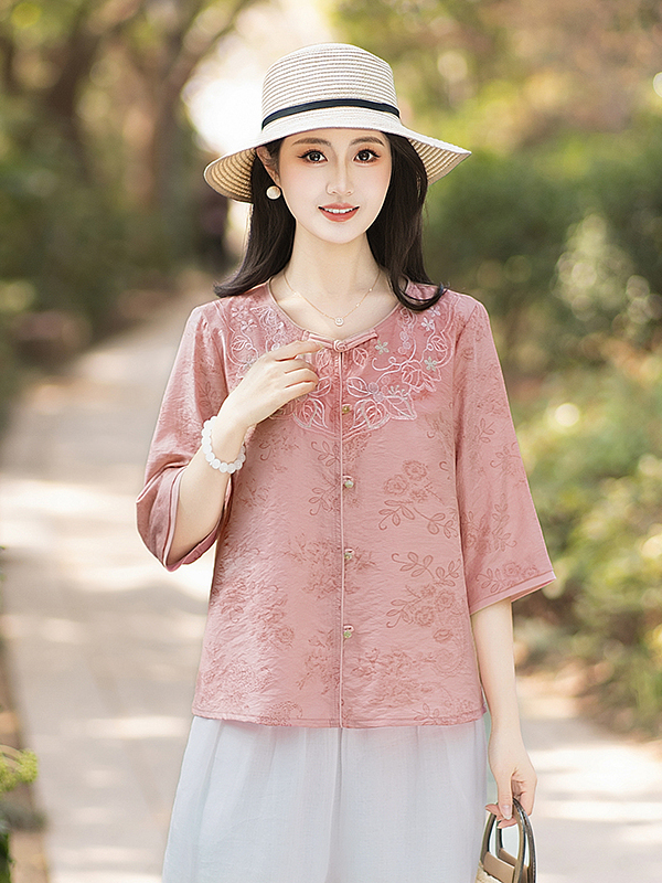 Kemeja Bordir Gaya Cina Baru u - Women Fashion Over 60 ulasan dan harga