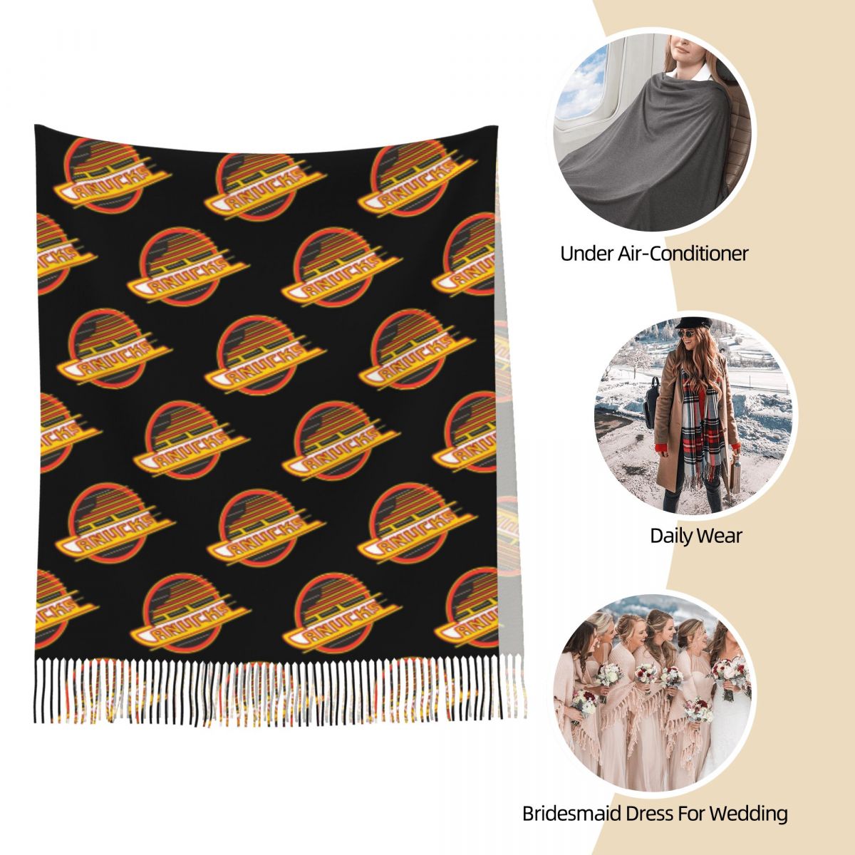Vancouver Hockey - Syal Retro  - Women'S Fashion Vancouver ulasan dan harga