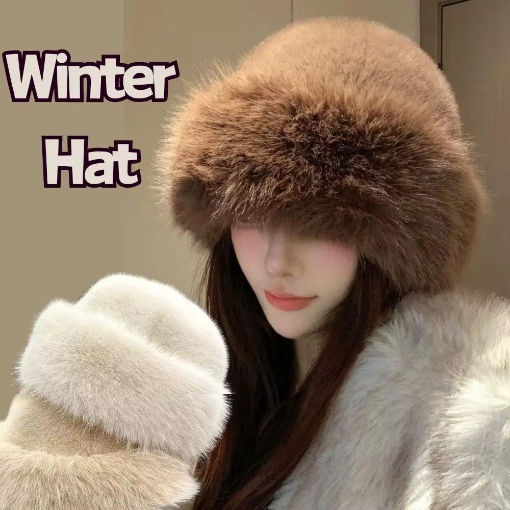 Topi Bucket Bulu Hangat Baru,  - Bucket Hat Women ulasan dan harga