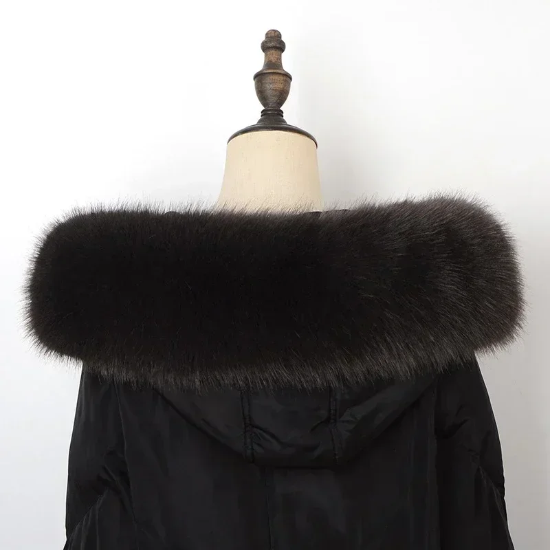 Kerah bulu rubah palsu wanita, - Women'S Fashion Parka ulasan dan harga