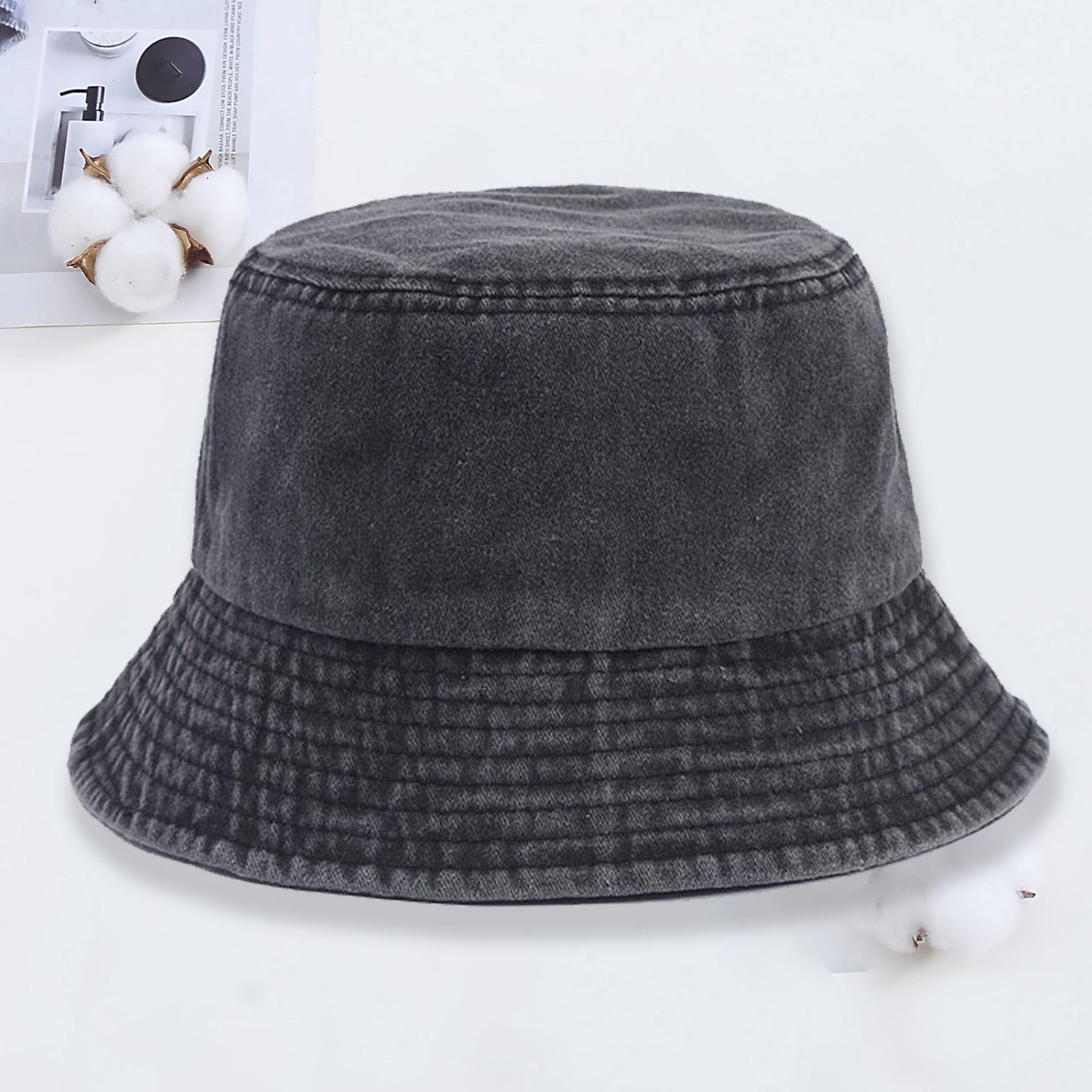 Topi Bucket Denim dengan Logo  - Bucket Hat Women ulasan dan harga