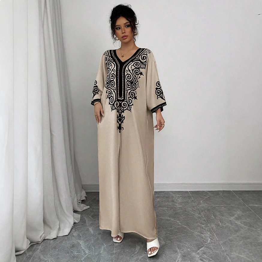 Gaun Maxi Bermotif Bunga denga - Maxi Dress Boho ulasan dan harga