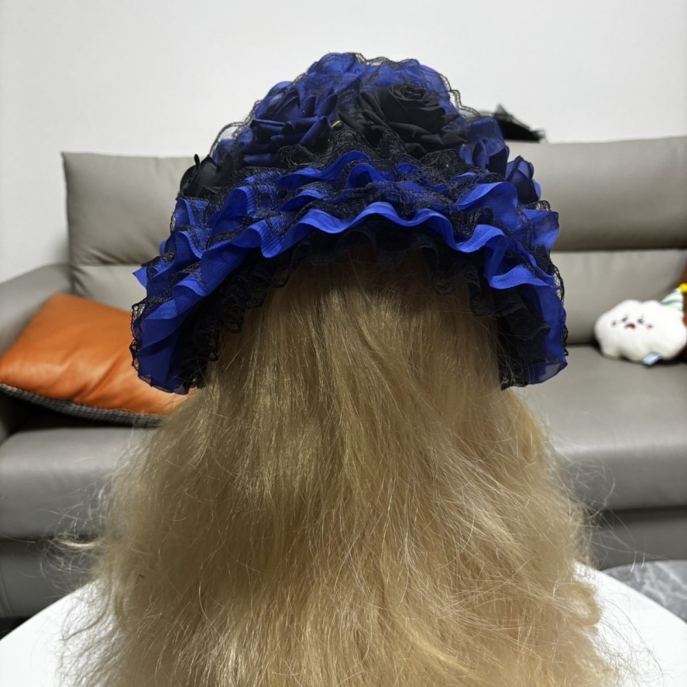 Bonnet Lolita Hitam Merah Biru - Women'S Fashion Victorian ulasan dan harga