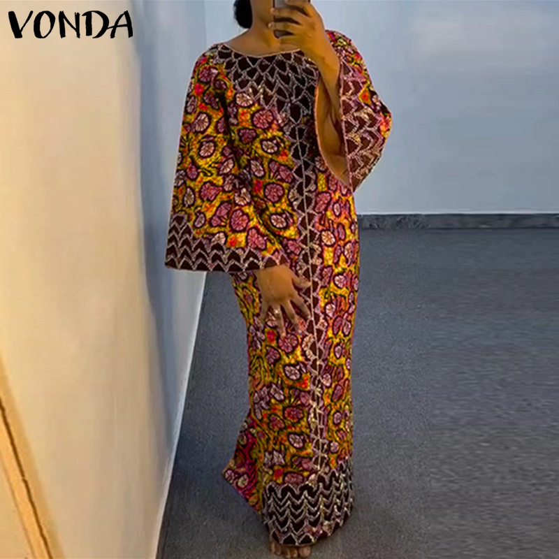Gaun Bohemian VONDA Ukuran Plu - Maxi Dress Boho ulasan dan harga