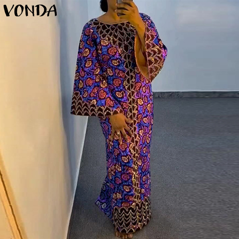 Gaun Bohemian VONDA Ukuran Plu - Maxi Dress Boho ulasan dan harga