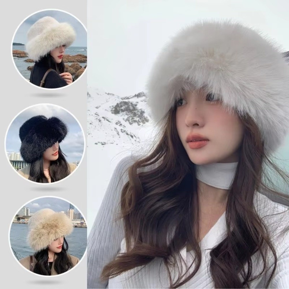 Topi Musim Dingin Bulu Halus B - Bucket Hat Women ulasan dan harga