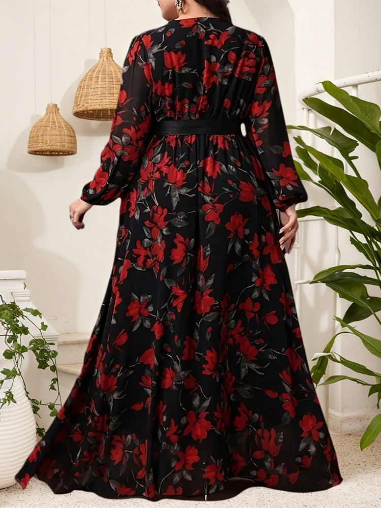 Gaun Maxi Elegan Lengan Panjan - Maxi Dress Boho ulasan dan harga
