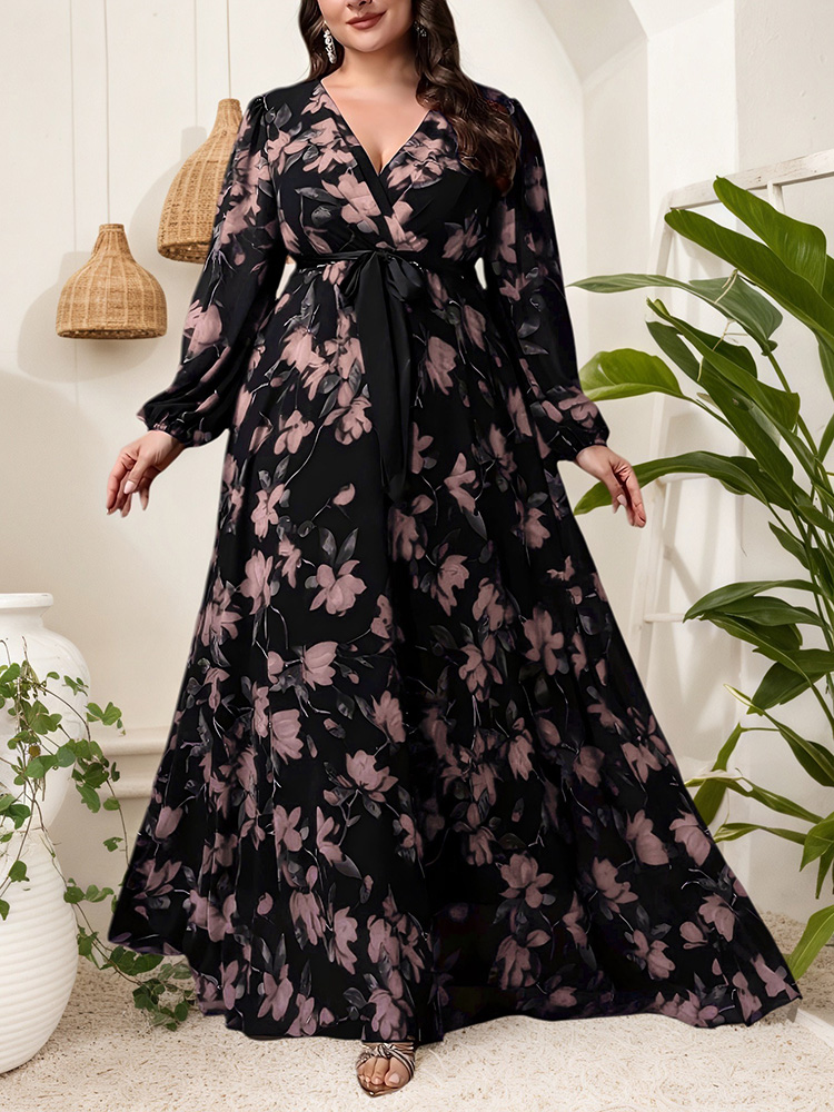 Gaun Maxi Elegan Lengan Panjan - Maxi Dress Boho ulasan dan harga