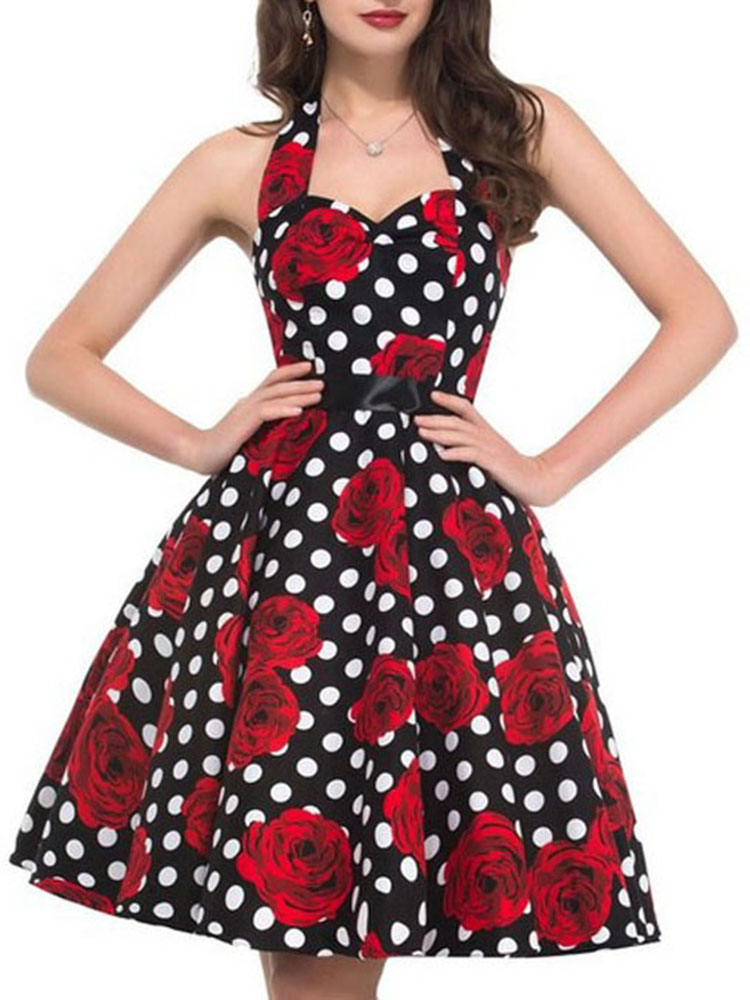 Wanita Musim Panas Polka Dot V - Women'S Fashion From The 60S ulasan dan harga