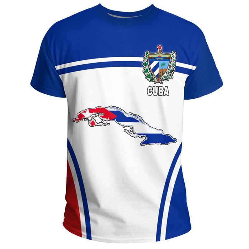 Kaus gambar peta bendera Kuba  - Women'S Fashion Guide ulasan dan harga