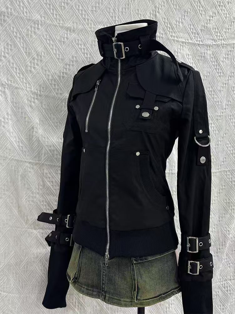 Hoodie Y2K Gothic Hitam Slim d - Women'S Fashion Zip Up Hoodies ulasan dan harga