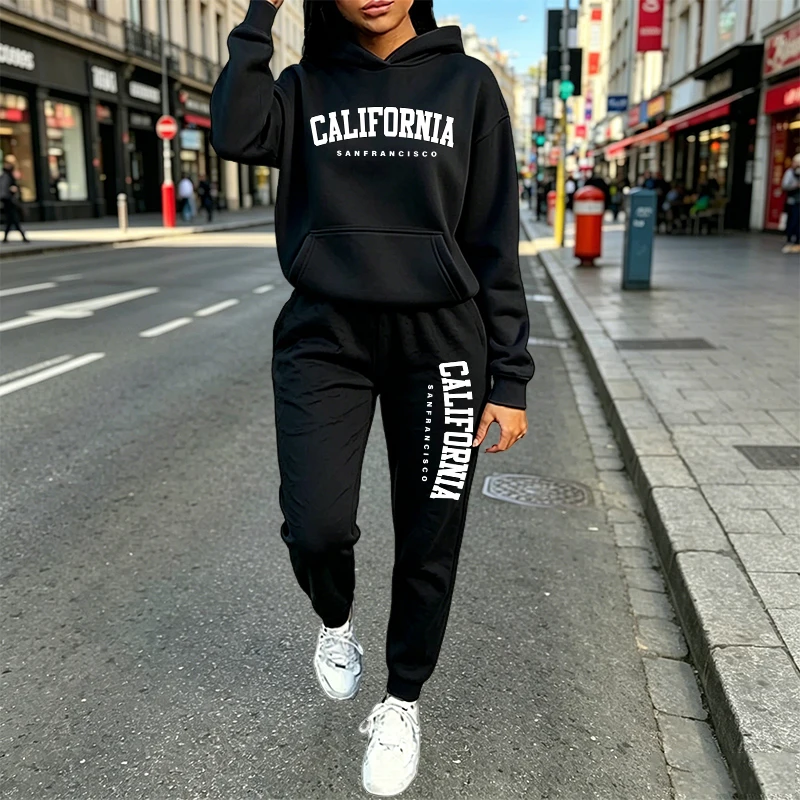 Setelan Hoodie Jogger Kasual U - Women'S Fashion Middle Ages ulasan dan harga