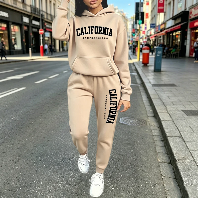 Setelan Hoodie Jogger Kasual U - Women'S Fashion Middle Ages ulasan dan harga