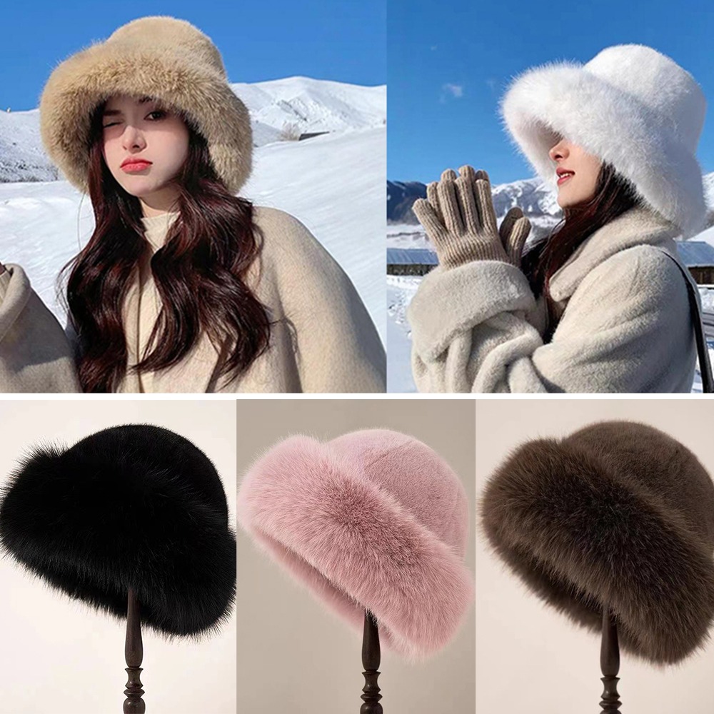 Topi Bucket bulu halus hangat  - Bucket Hat Women ulasan dan harga