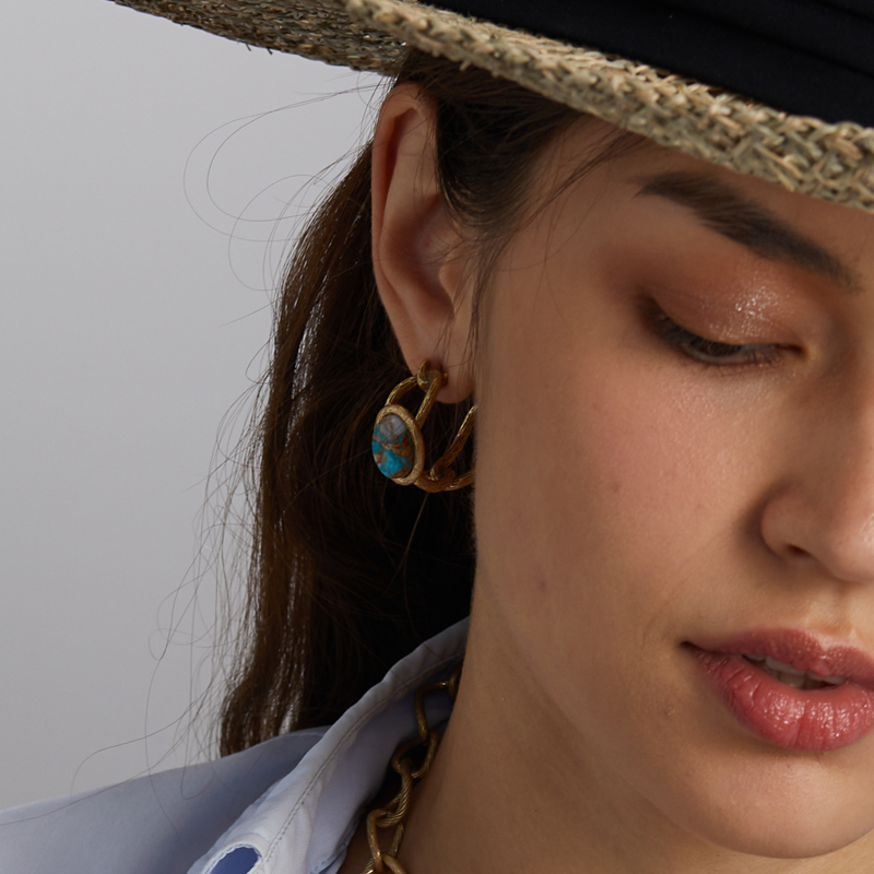 Anting Batu Alam Retro Peta Na - Women'S Fashion Guide ulasan dan harga
