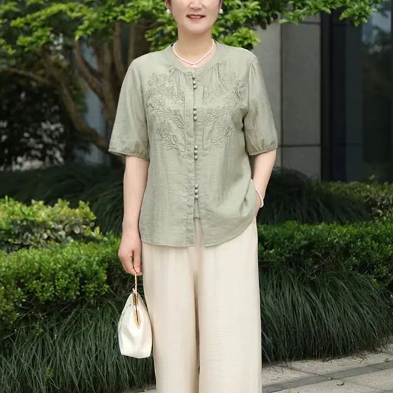 Setelan Ibu Bordir Gaya Cina T - Women Fashion Over 60 ulasan dan harga